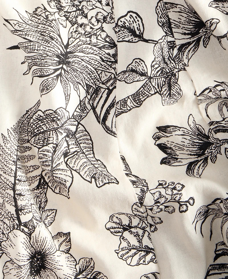London Times Women's Godet Floral-Print V-Neck A-Line Dress