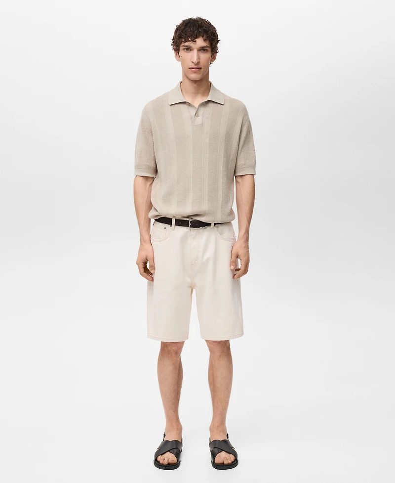 Mango Men's Oversized Cotton Bermuda Shorts