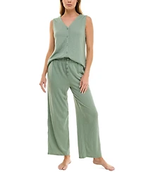 Roudelain Women's Tank & Wide-Leg Pant Pajama Set