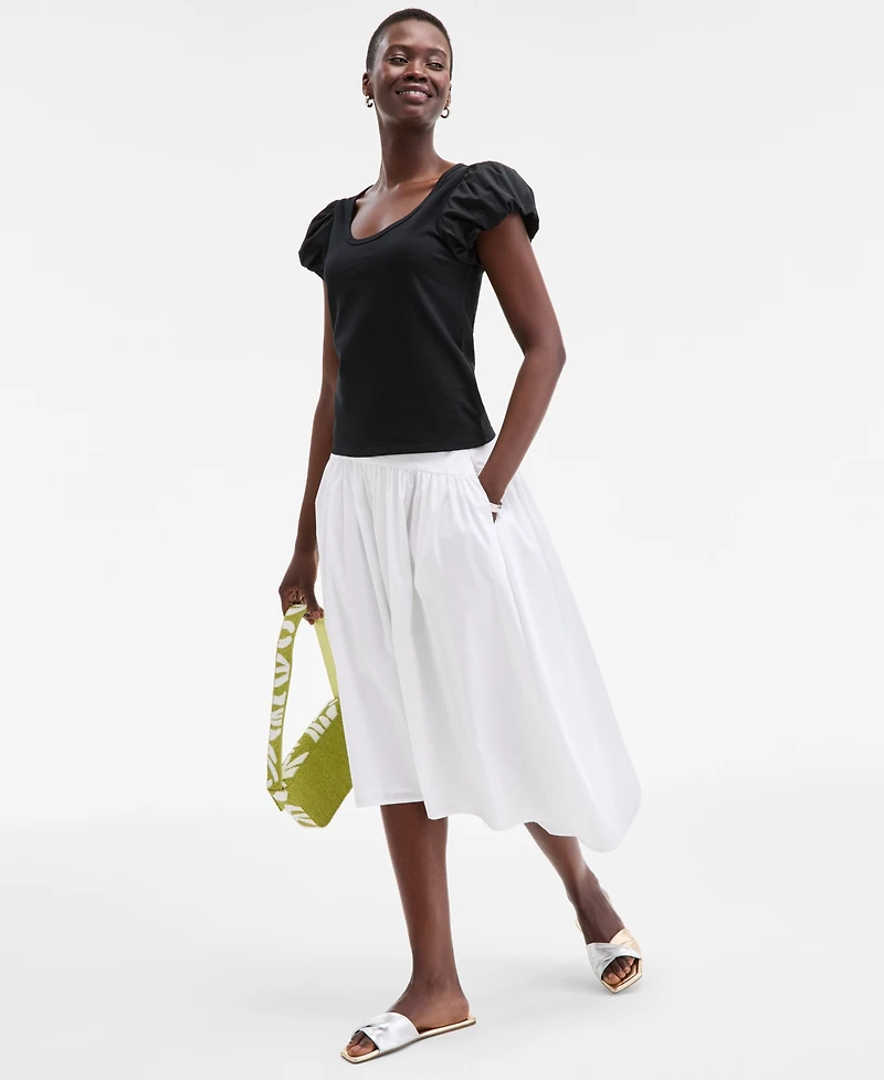 On 34th Women's Balloon-Sleeve Scoop-Neck T-Shirt, Exclusively at Macy's