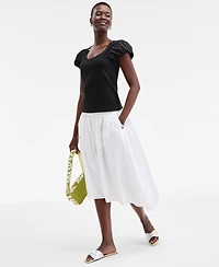 On 34th Women's Balloon-Sleeve Scoop-Neck T-Shirt, Exclusively at Macy's