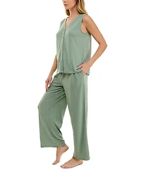 Roudelain Women's Tank & Wide-Leg Pant Pajama Set