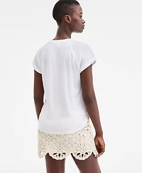 On 34th Women's Raglan Palm-Print Shine T-Shirt, Exclusively at Macy's