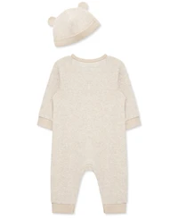 Little Me Baby Button-Down Coverall & Hat Set