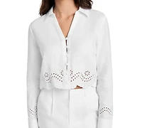 Guess Women's Long-Sleeve Leyna Linen Top