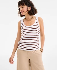On 34th Women's Cotton Striped Scoop Tank Top, Exclusively at Macy's