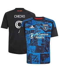 Adidas Big Boys and Girls Cristian Arango Black San Jose Earthquakes 2025 Headliner Replica Player Jersey