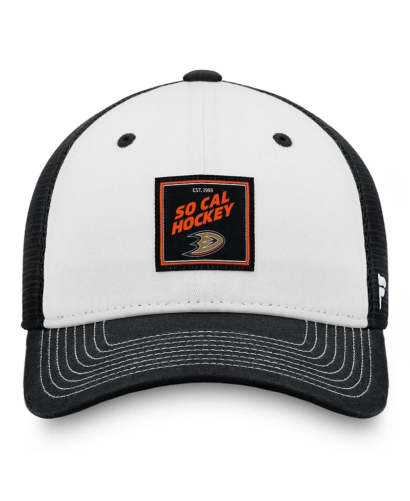 Fanatics Men's Black/White Anaheim Ducks Block Party Snapback Hat