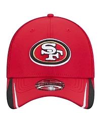 New Era Men's Scarlet San Francisco 49ers Game Day Linear 39THIRTY Flex Hat