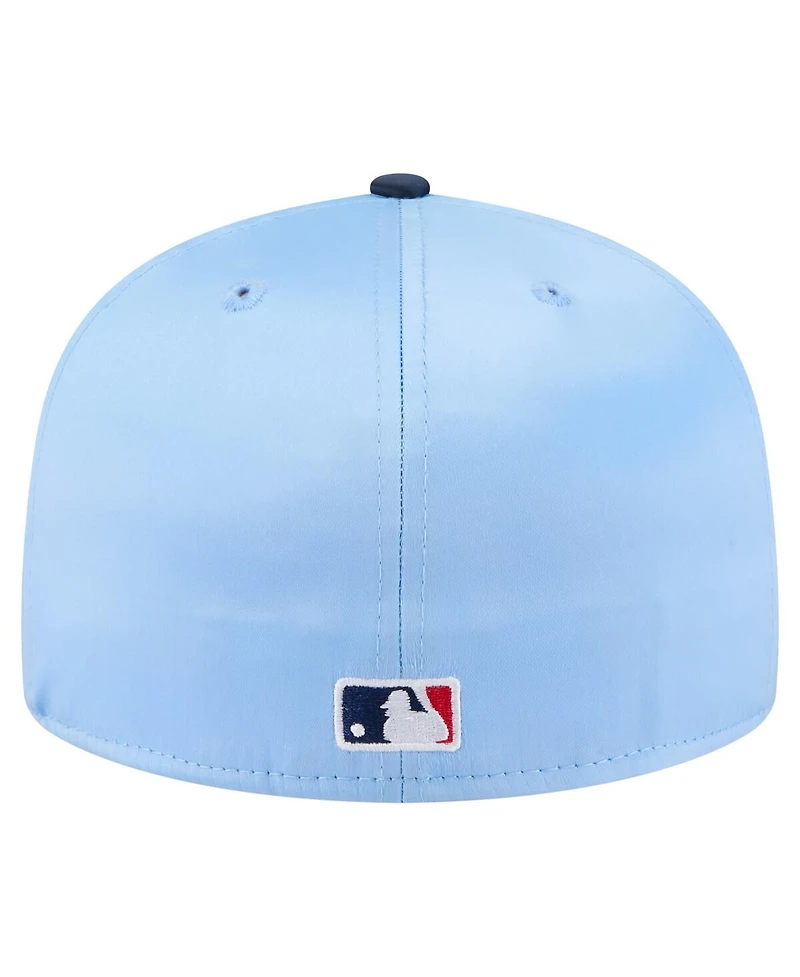 New Era Men's Light Blue/Navy Tampa Bay Rays Satin 59FIFTY Fitted Hat