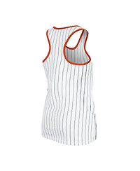 New Era Women's White Houston Astros Gameday Pinstripe Tank Top