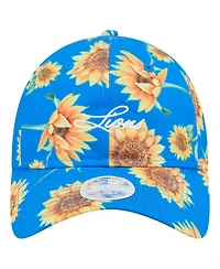 New Era Women's Blue Detroit Lions Adventure Sunflower 9TWENTY Adjustable Hat