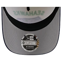 New Era Men's Cream/College Navy Seattle Seahawks 2025 Nfl Draft 9FORTY A-Frame M-Crown Adjustable Hat