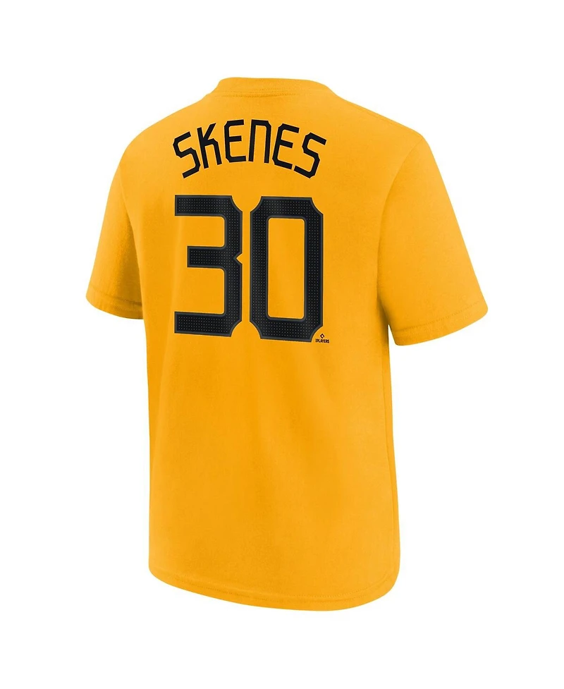 Nike Big Boys and Girls Paul Skenes Gold Pittsburgh Pirates Fuse City Connect Name Number T-Shirt