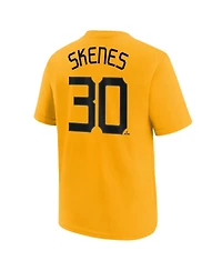 Nike Big Boys and Girls Paul Skenes Gold Pittsburgh Pirates Fuse City Connect Name Number T-Shirt
