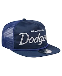 New Era Men's Navy Los Angeles Dodgers Retro Satin Script Golfer Adjustable Hat