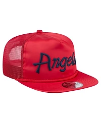 New Era Men's Red Los Angeles Angels Retro Satin Script Golfer Adjustable Hat