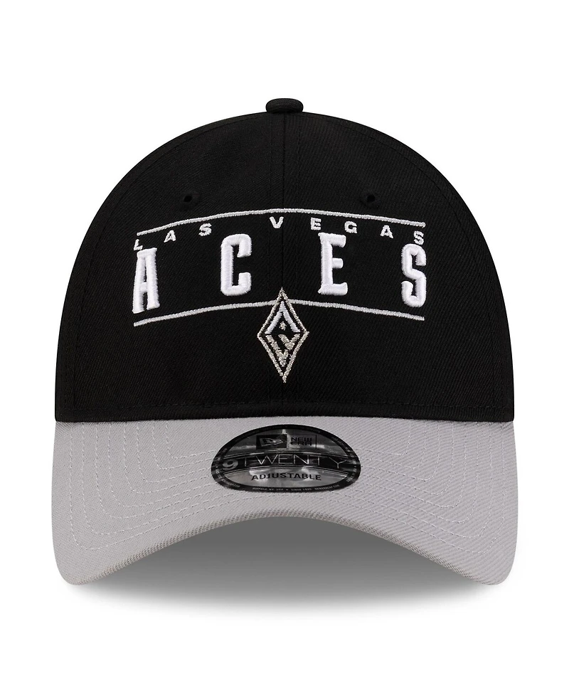 New Era Men's and Women's Black/Silver Las Vegas Aces 2025 Wnba Draft 9TWENTY Adjustable Hat