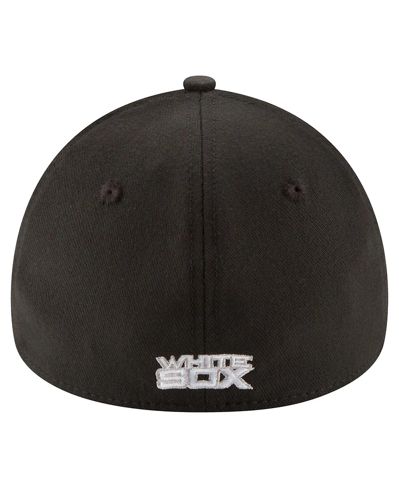 New Era Men's Black Chicago White Sox 125th Anniversary 39THIRTY Flex Hat