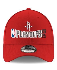 New Era Men's Red Houston Rockets 2025 Nba Playoffs 9FORTY Adjustable Hat