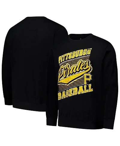 Stitches Men's Black Pittsburgh Pirates Lightweight Crew Sweatshirt