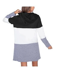 Gameday Couture Women's Black Buffalo Bills Tri-Blend Color Block Lightweight Cardigan Hoodie