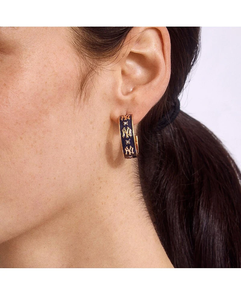 Wear By Erin Andrews x BaubleBar New York Yankees Enamel Hoop Earrings
