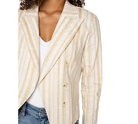 Liverpool Los Angeles Women's Striped Open Front Blazer
