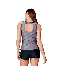 Free Country Women's Full Side Shirring Tankini Top