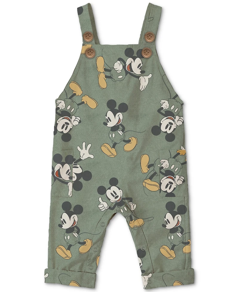 Disney Baby Boys Mickey Mouse Overalls & Top, 2 Piece Set