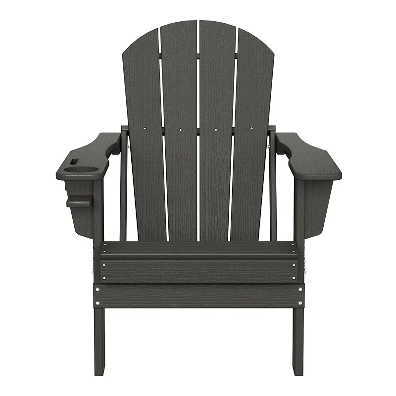 Outdoor Patio Hdpe Resin Adirondack Chair With Cup Holder and Phone