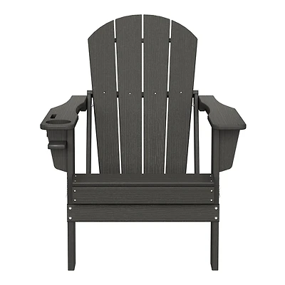 Outdoor Patio Hdpe Resin Adirondack Chair With Cup Holder and Phone