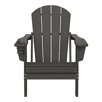 Outdoor Patio Hdpe Resin Adirondack Chair With Cup Holder and Phone