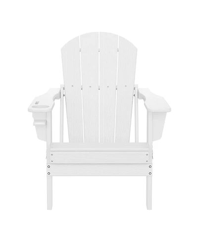 Outdoor Patio Hdpe Resin Adirondack Chair With Cup Holder and Phone Holder