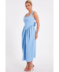 Quiz Women's Bengaline Square Neck Drop Waist Midi Dress