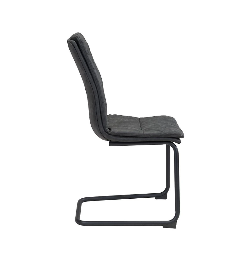 Set of 2 Tufted Upholstered Faux Leather Dining Side Chairs for Room