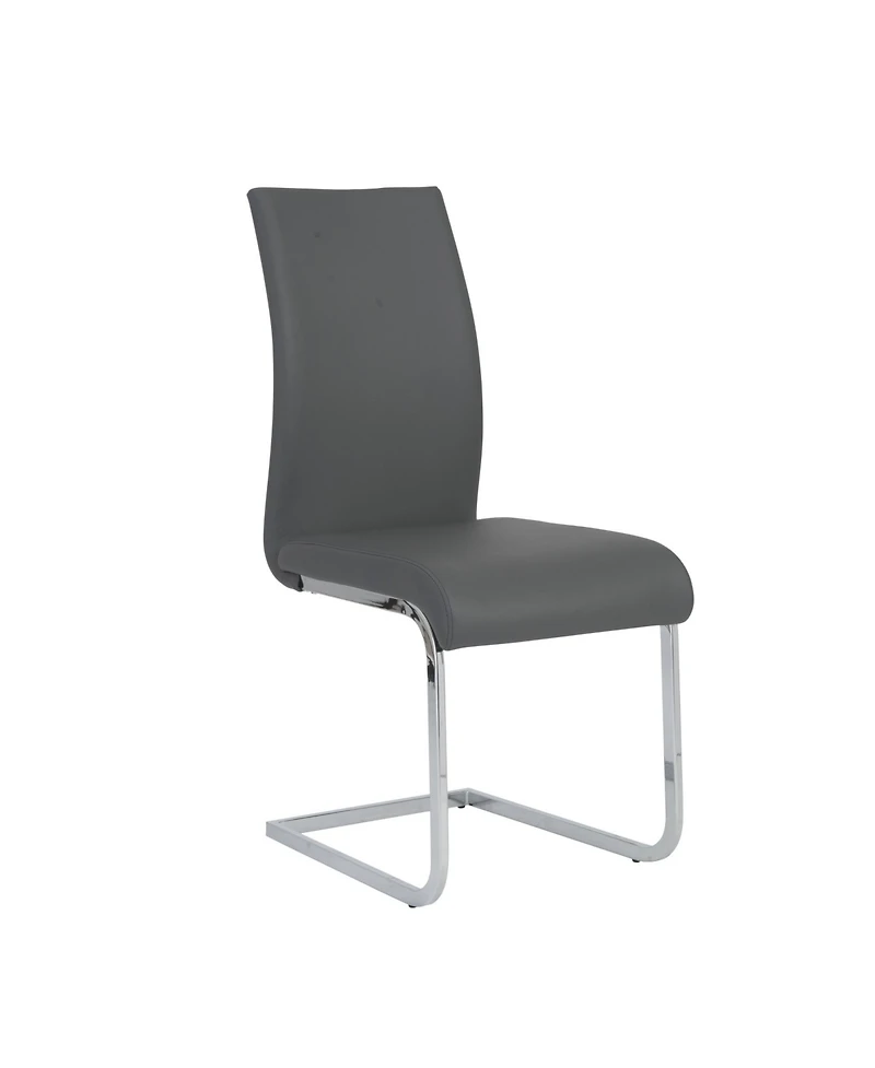 Set of 4 Faux Leather Long Back Cantilever Chairs for Dining Room or Office