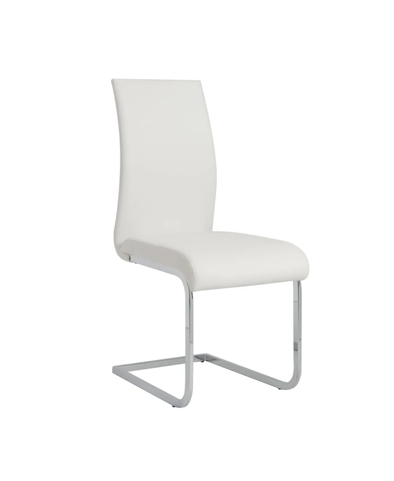 Set of 4 Faux Leather Long Back Cantilever Chairs for Dining Room or Office