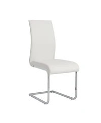 Set of 4 Faux Leather Long Back Cantilever Chairs for Dining Room or Office