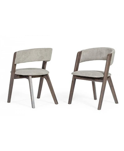 Set of 2 Wenge Dining Chairs for Kitchen Table or Dining Room Seating