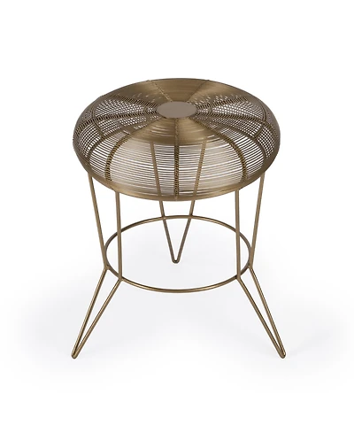 Contemporary Round Top End Table with Wire Base for Living Room