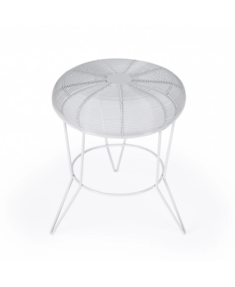 Contemporary Round Top End Table with Wire Base for Living Room