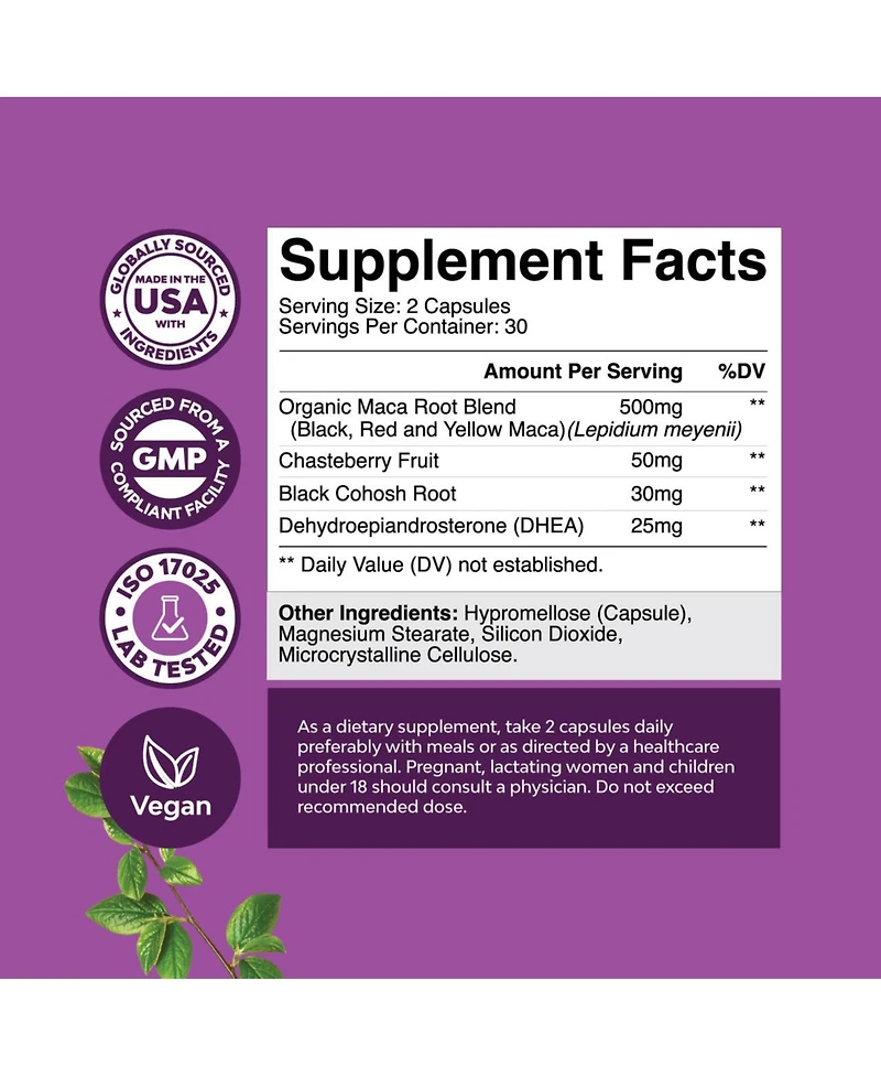 Perimenopause Support Capsules, Women's Pre Menopause Support, Women's Wellness Supplement, Nature's Craft, 120ct