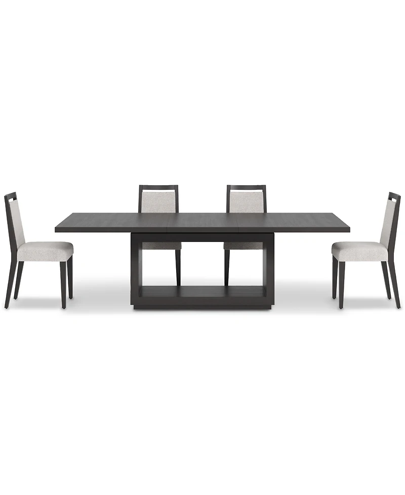 Tivie 5-Pc. Dining Set (Rectangular Table & 4 Wood Chairs)