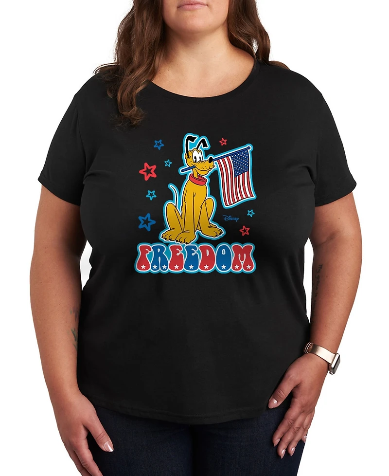 Hybrid Apparel Plus Disney Pluto American Flag Graphic T-Shirt