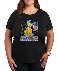 Hybrid Apparel Plus Disney Pluto American Flag Graphic T-Shirt
