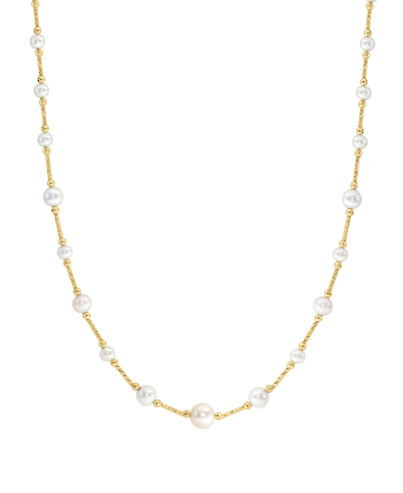 Effy Cultured Freshwater Pearl (3-1/2 - 7-1/2mm) 18" Collar Necklace in 14k Gold-Plated Sterling Silver