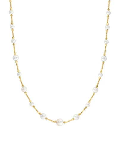 Effy Cultured Freshwater Pearl (3-1/2 - 7-1/2mm) 18" Collar Necklace in 14k Gold-Plated Sterling Silver