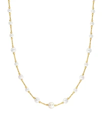 Effy Cultured Freshwater Pearl (3-1/2 - 7-1/2mm) 18" Collar Necklace in 14k Gold-Plated Sterling Silver