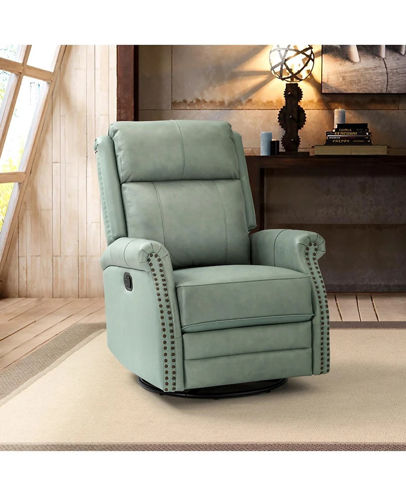 Osvaldo 30.5" Wide Genuine Leather Manual Recliner